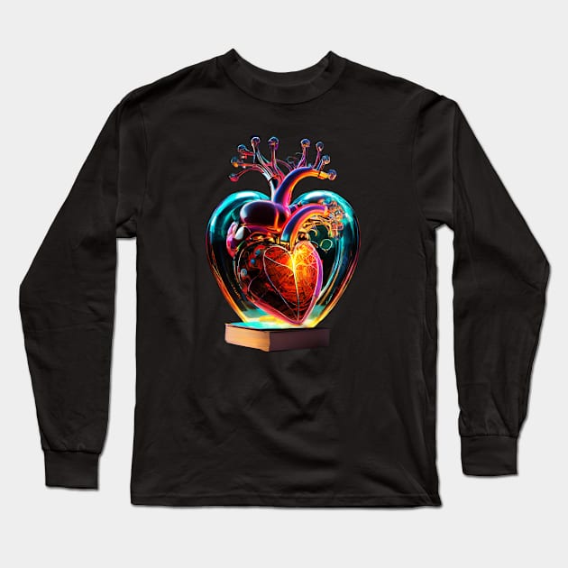 Heart on a Book Long Sleeve T-Shirt by CreativePhil